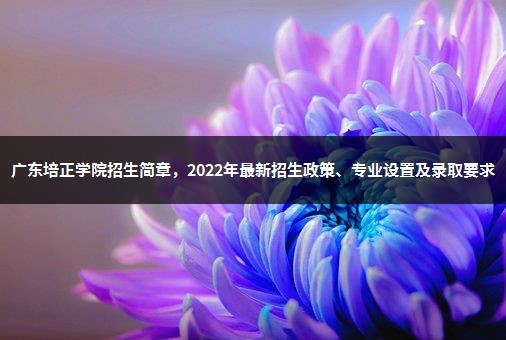 广东培正学院招生简章，2022年最新招生政策、专业设置及录取要求-1