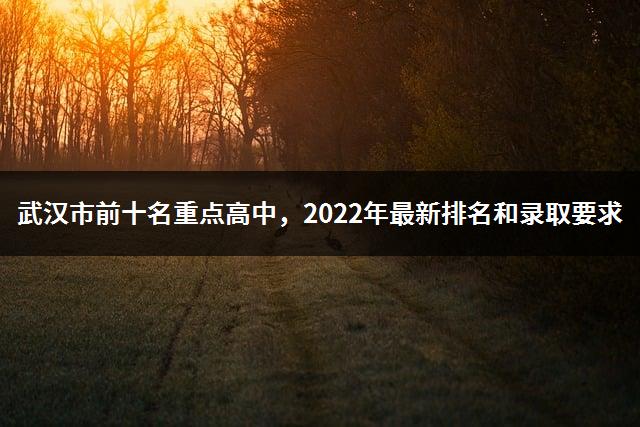 武汉市前十名重点高中，2022年最新排名和录取要求-1