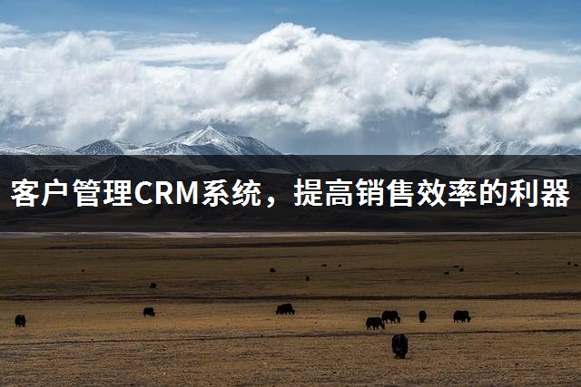 客户管理CRM系统，提高销售效率的利器-1